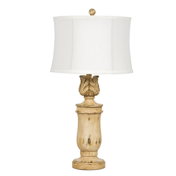Litex Industries 29" Table Lamp
, Distressed Wood Base and White Shade BL17DB